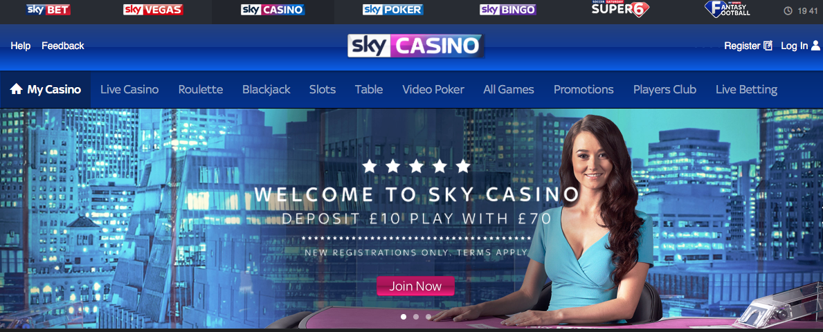 sky casino homepage