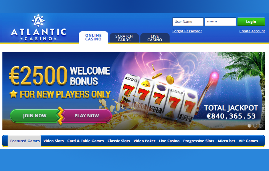Atlantic Casino welcome bonus
