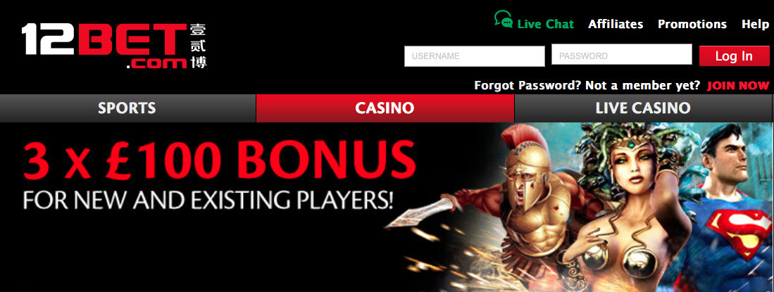 12 bet casino homepage