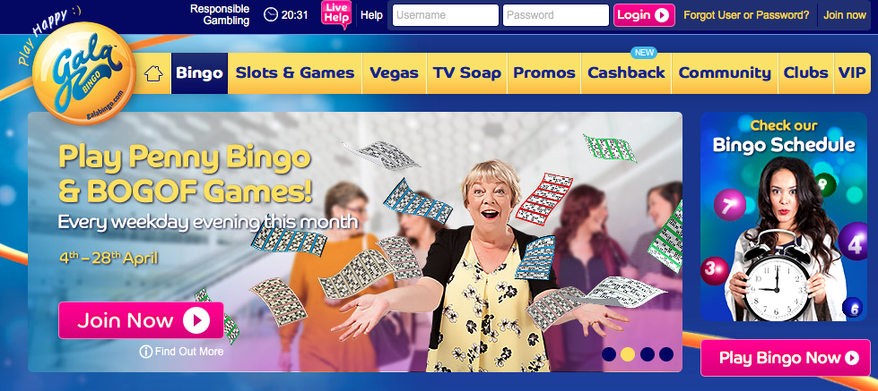 Gala Bingo homepage