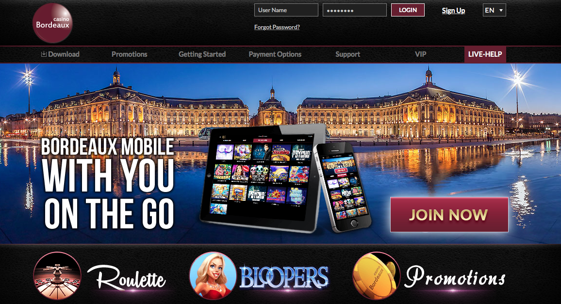 bordeaux casino homepage